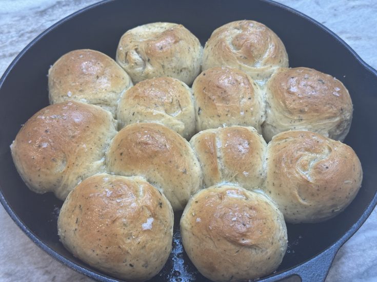 Sea Salt and Herb Skillet Rolls